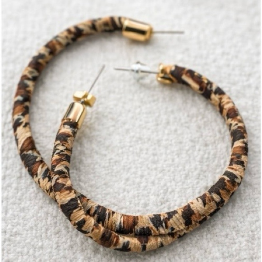 Leopard Print Hoop Earrings